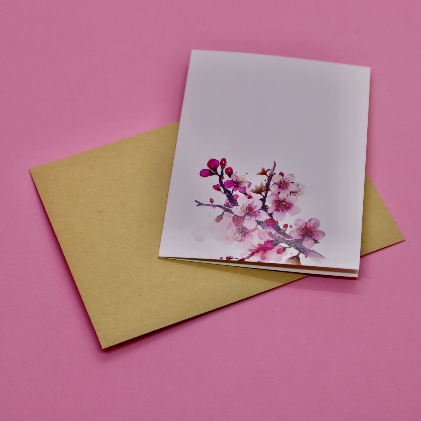 Grußkarte mit Kirschblüten-Motiv