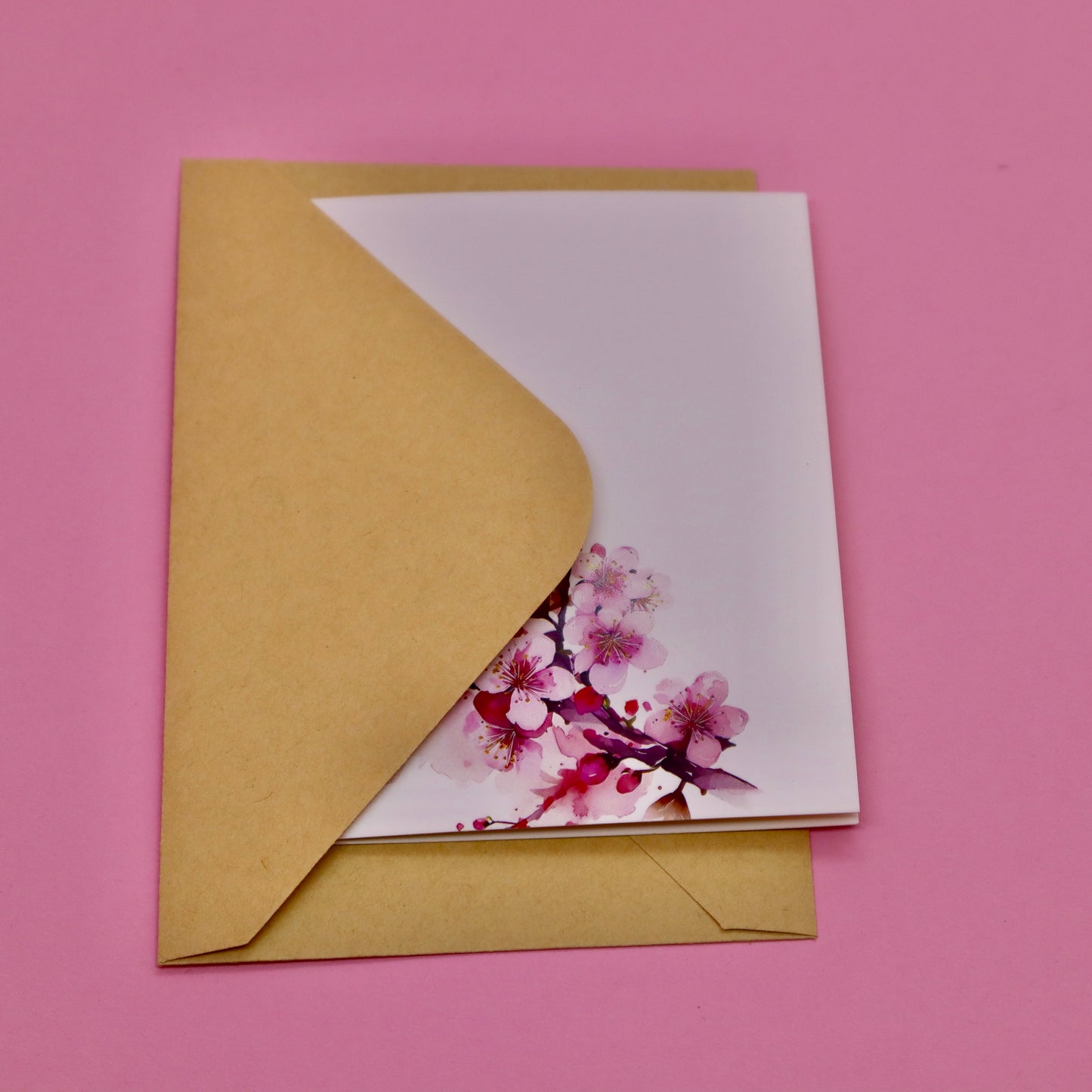 Grußkarte mit Kirschblüten-Motiv
