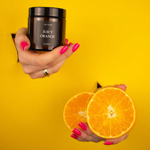 Juicy Orange, Saftige Orange, Sojakerze, Sojawachskerze, Handgemacht, Duftkerze, Soy Candle