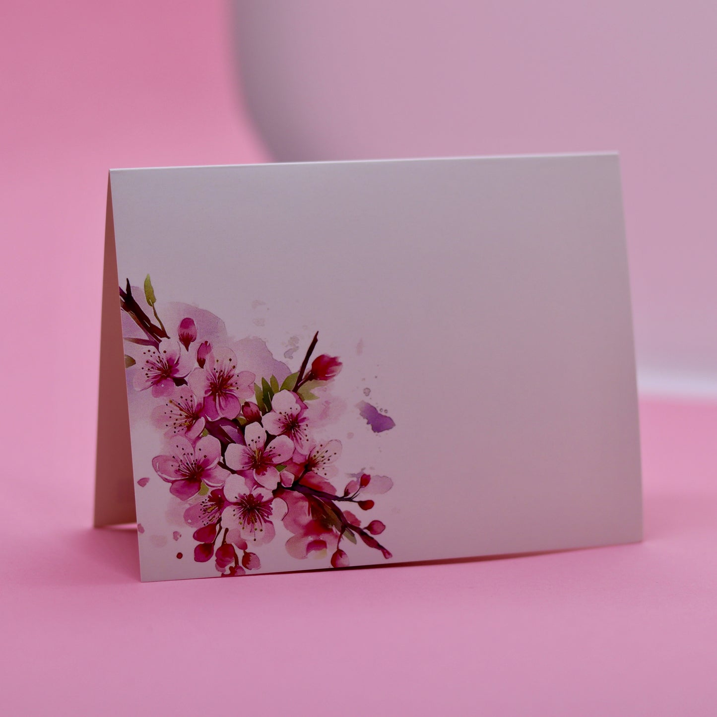 Grußkarte mit Kirschblüten-Motiv