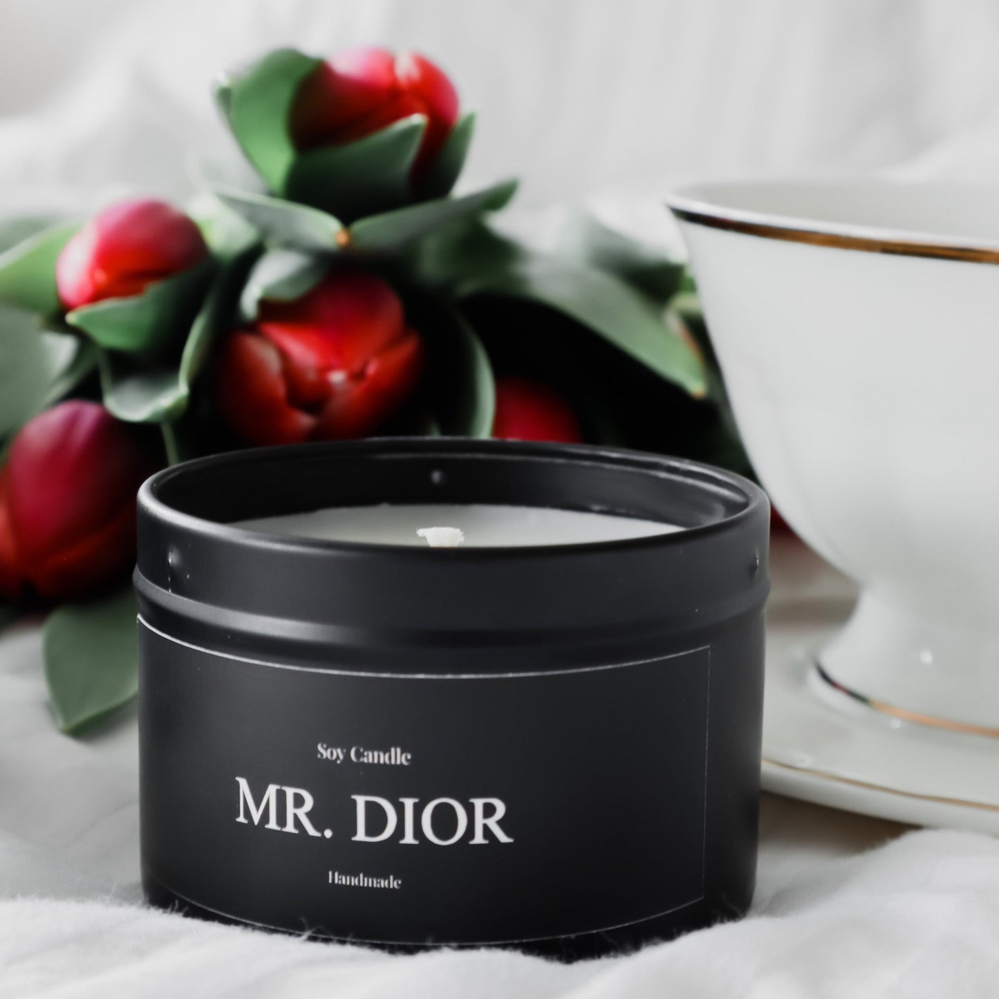 Mr Dior Duftkerzen, Sojawachs Kerze, Geschenidee, Vorne